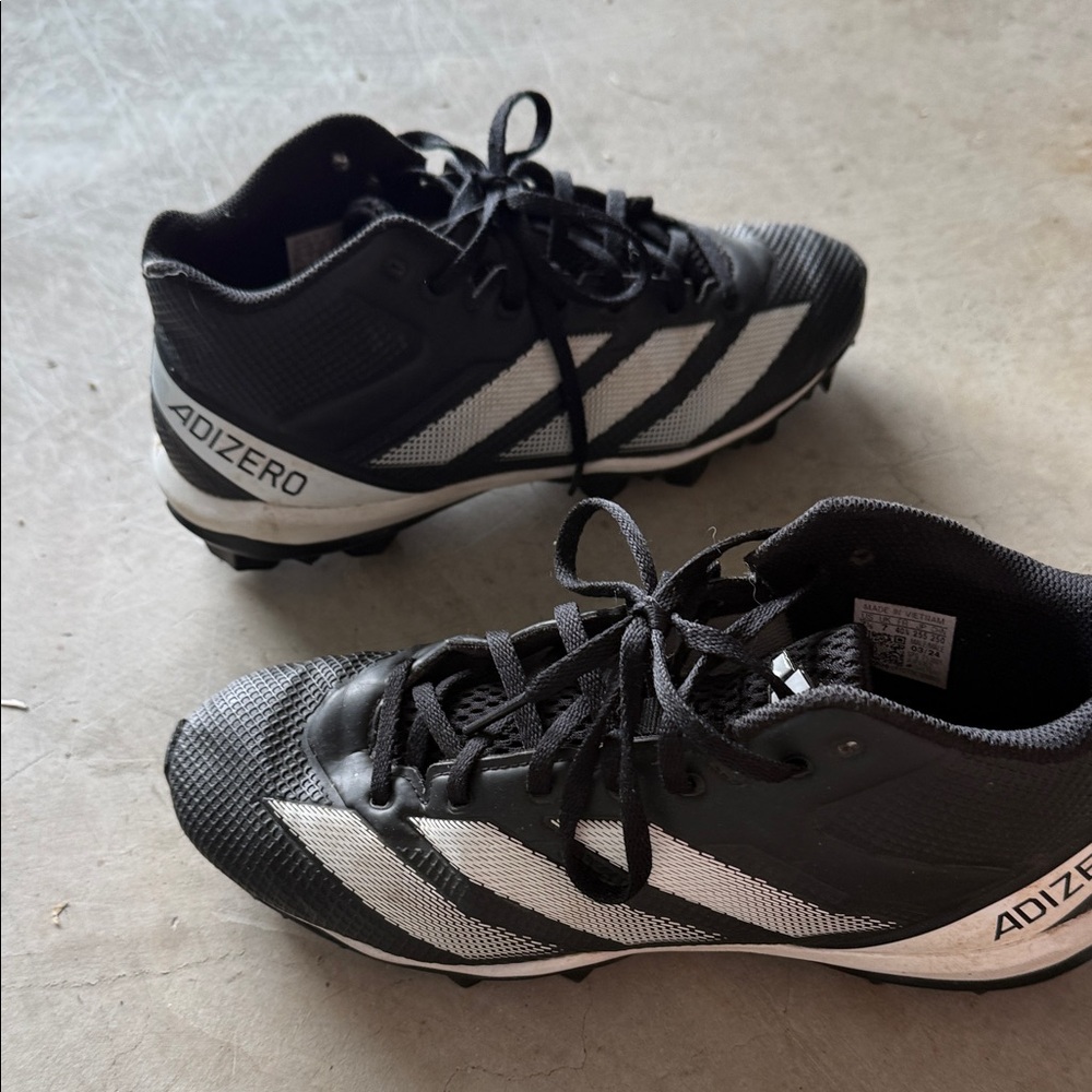 adidas Black and White Adizero Men's Athletic Cleats